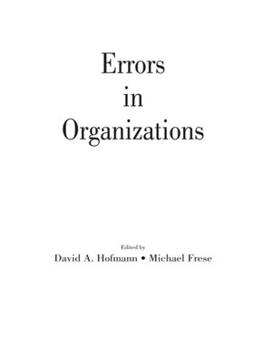 cover image of Errors in Organizations